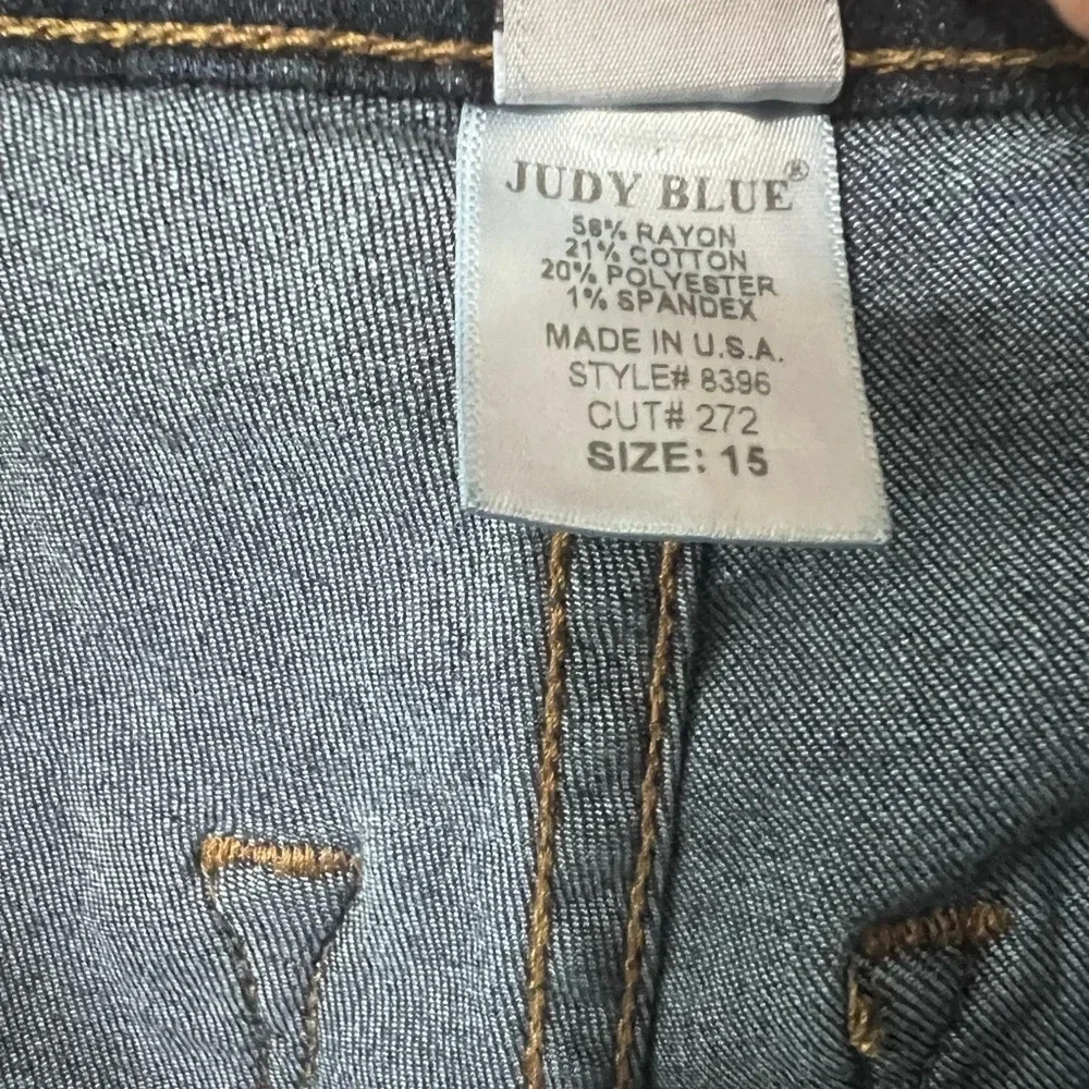 Judy Blue Jeans Womens Sz (15/32) Blue Pull On Super Flare High Rise Stretch EUC - Picture 7 of 7